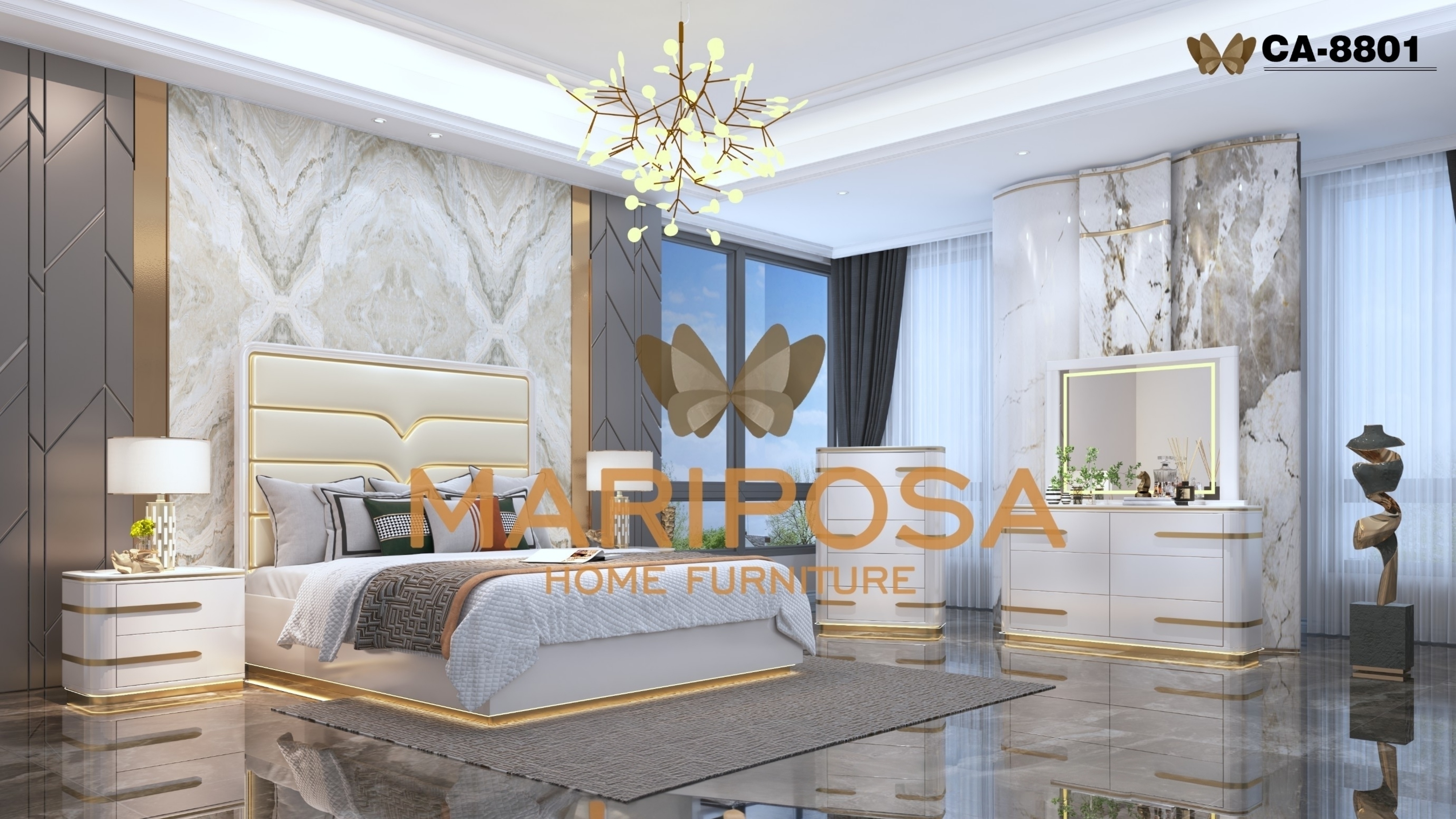 MARIPOSA CA-8801 Bedroom furniture, Export OEM Furniture